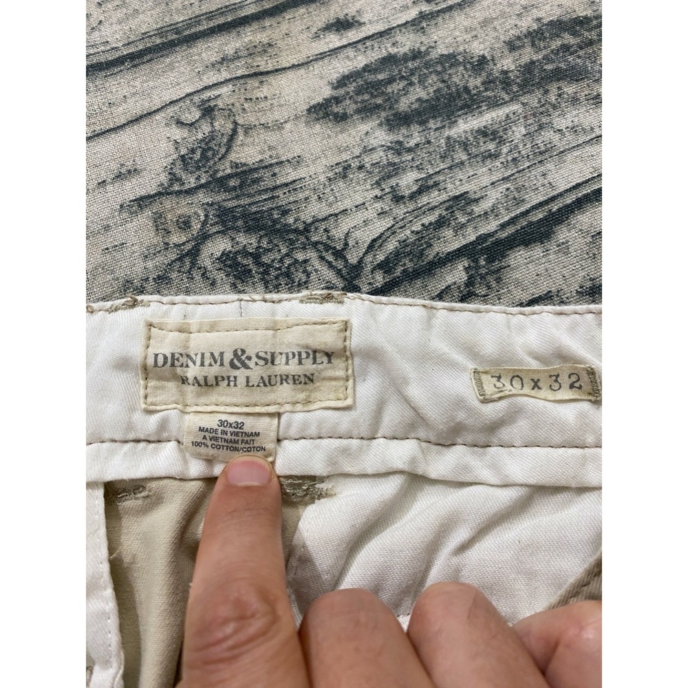 Ralph Lauren Denim & Supply Pants 30x32 (Fits 32x30) Chino Side Tabs Flag Logo - Picture 8 of 9